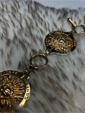Gold Sun Medallion Link Bracelet